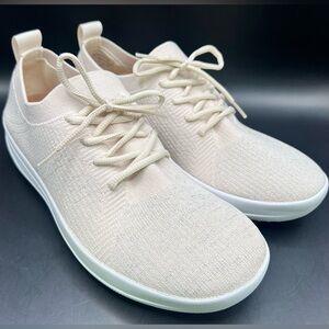 Fitflop- Womens Cream Knit Sneakers- Size:7.5